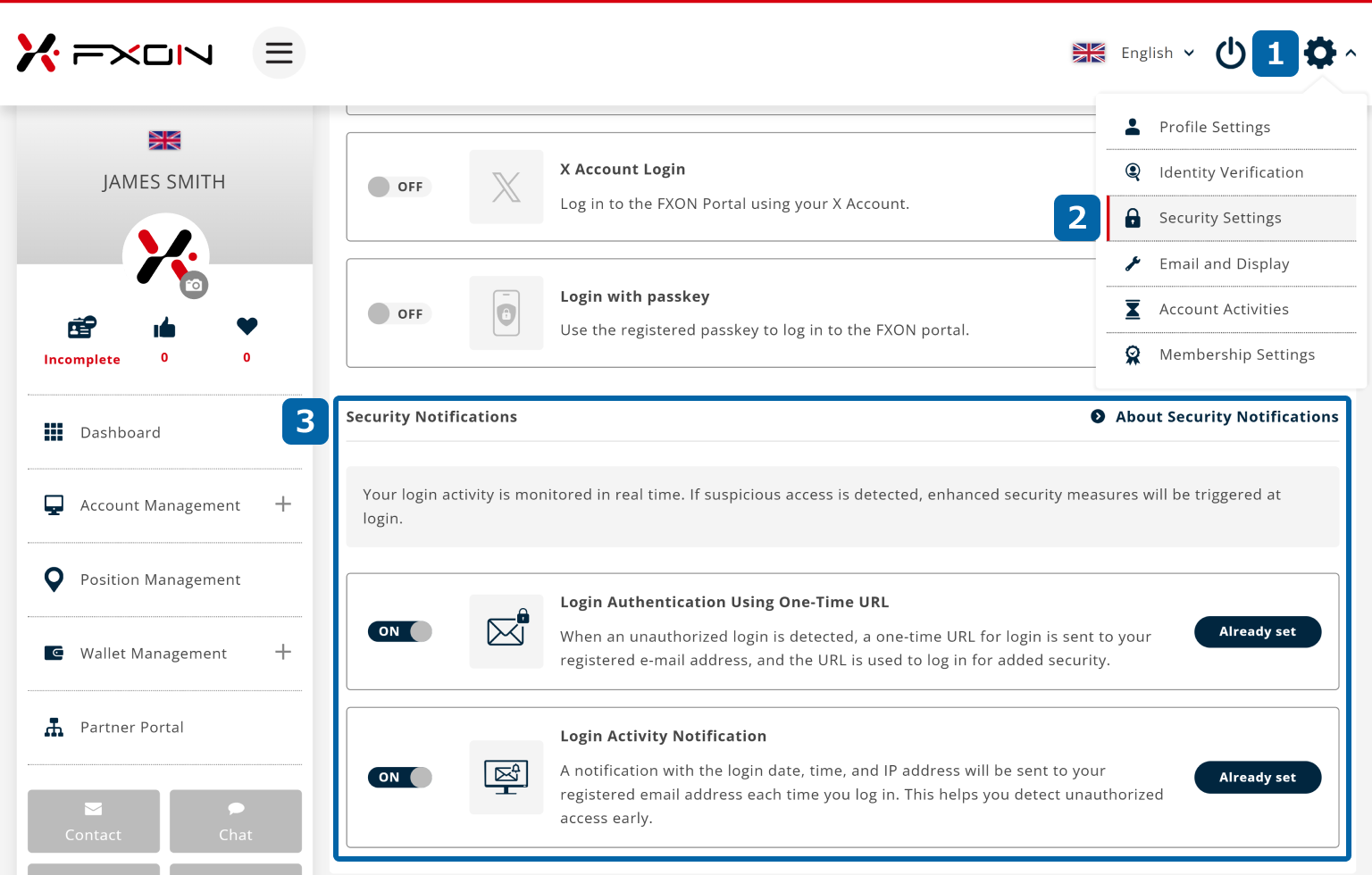 security notifications