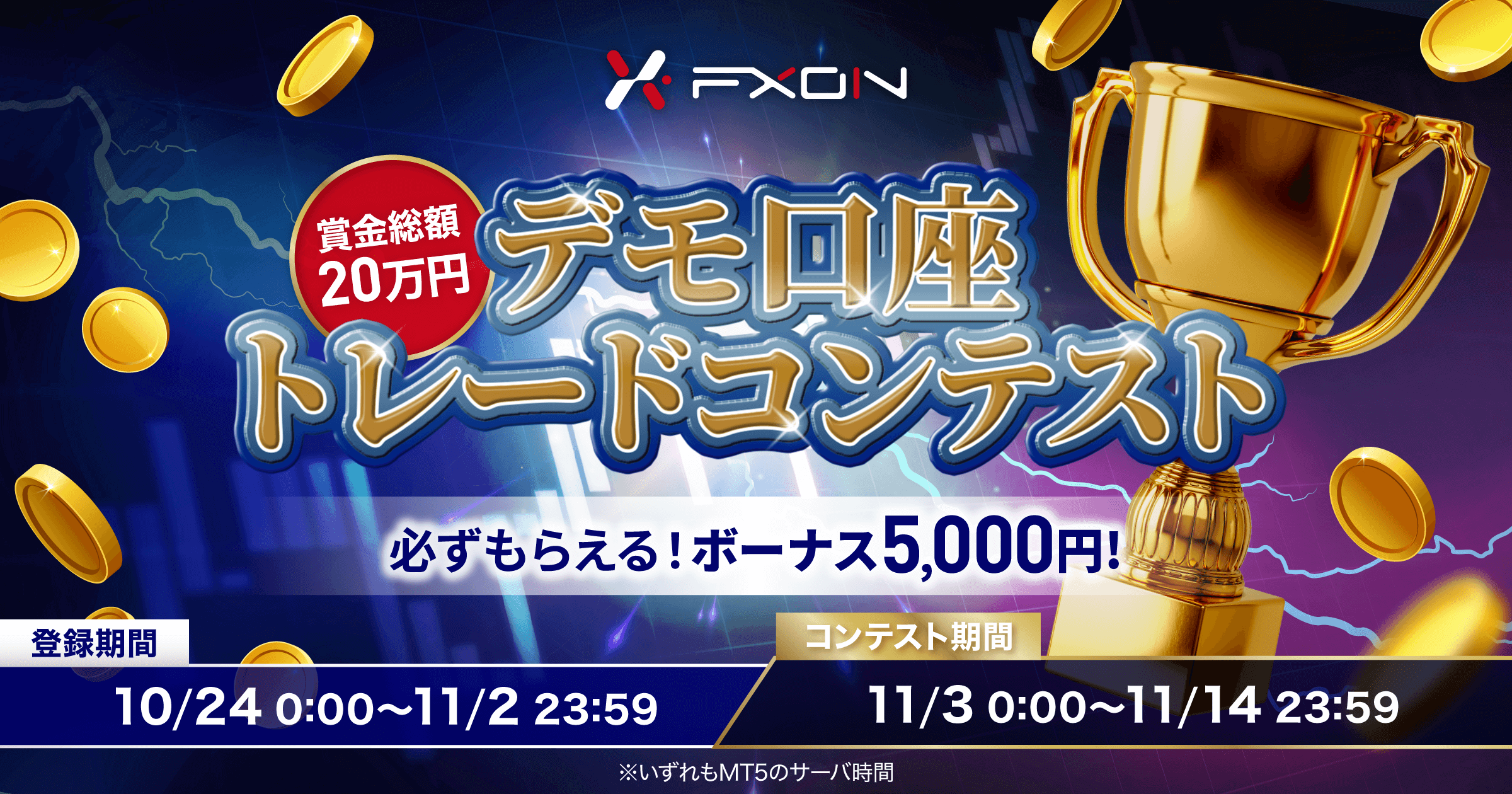 賞金総額20万円 & 必ずもらえるボーナス5,000円! デモトレ・チャレンジカップ開催