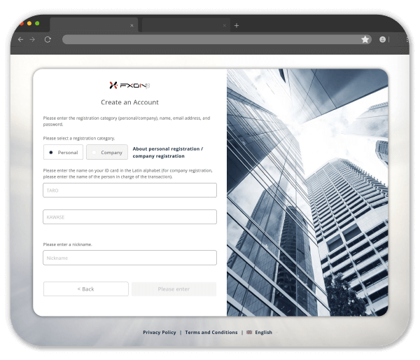 Open an FXON account