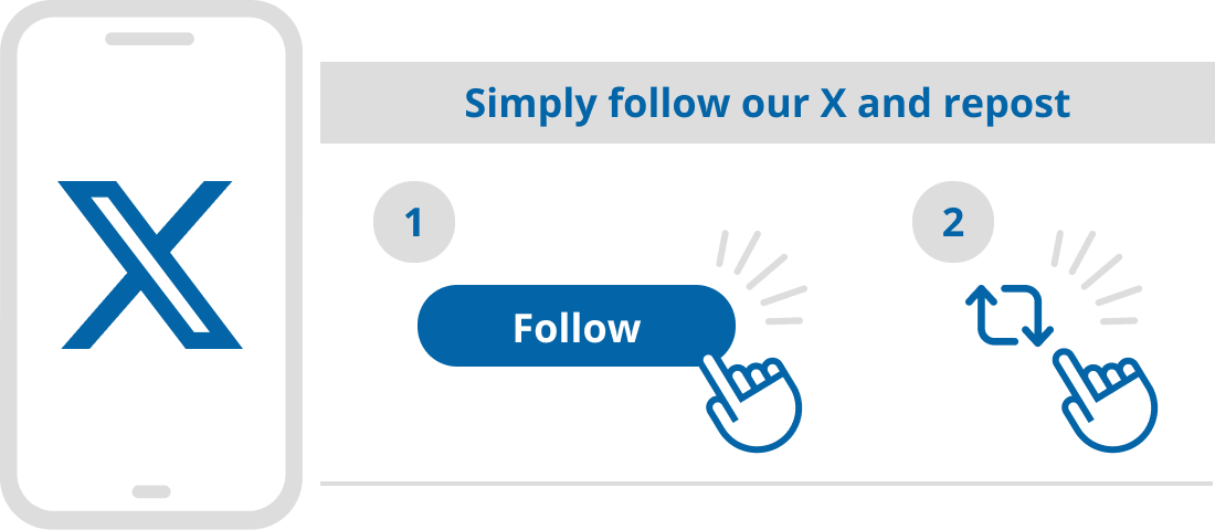 simply follow our X and repost