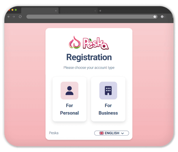 Open a Peska account