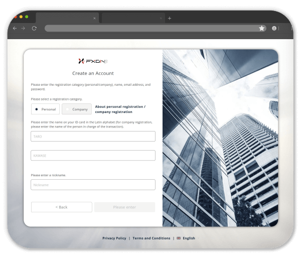 Open an FXON account