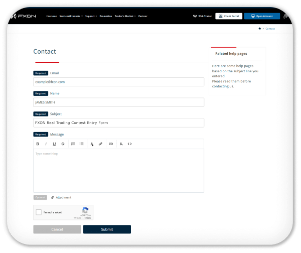 Register and deposit